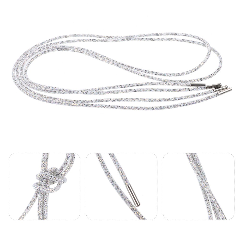 APL 2 pezzi lacci da donna con strass per scarpe da ginnastica lacci glitterati sneaker