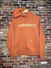 Carhartt Clarksburg Womens Size Large 12-14 Orange Graphic Hoodie Sweater