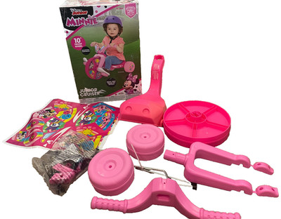 DISNEY JUNIOR MINNIE MOUSE RIDE-ON CRUISER 10'' FLY WHEEL MEGA GRIP AGES 2-4, NEW