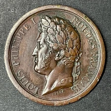 France King Louis Philippe I  1842 medal rv. duke of Orleans on horse