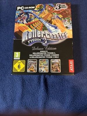 Rollercoaster Tycoon 3-Deluxe Edition PC Spiel Game Mit Big Box und Anleitung