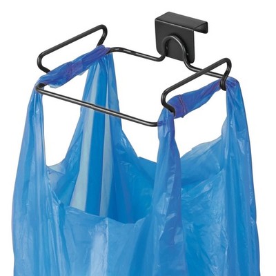 Over the Cabinet Metal Wire Small Garbage Container, Trash Bag Holder Rack fo...
