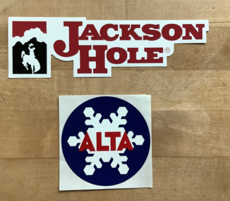 2 - UNUSED Ski Stickers Jackson Hole & Alta