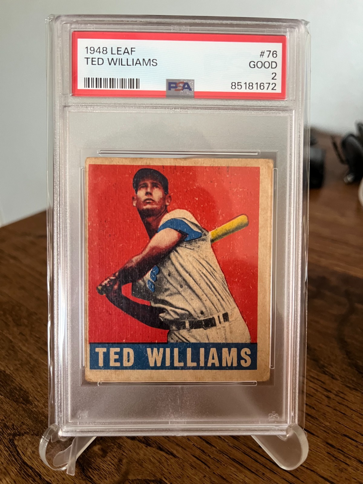1948 Leaf #76 Ted Williams (The Kid) Red Sox HOF Slugger  - PSA 2 view 4