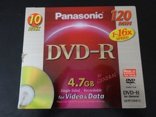 10 x Panasonic DVD-R  120 min 4.7 GB 1-16x Sp...