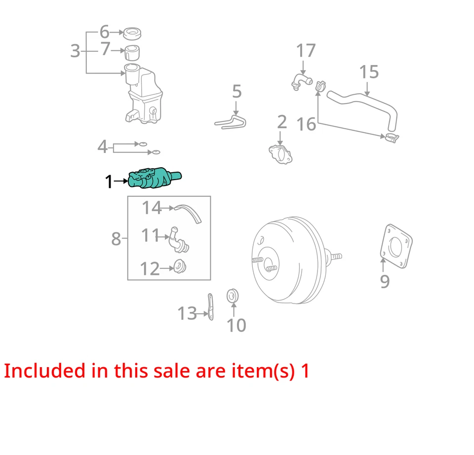 2001 Toyota Highlander cilindro mestre de freio fabricante de equipamento original 148K milhas - LKQ424605367 - Imagem 4 de 4