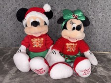 Disney Store 2020 Christmas Mickey And Minnie Mouse Plush 17"