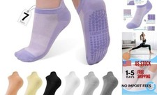 7 Pairs Pilates Socks with Grips for Women 01 Multicolor - 7 Pairs
