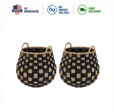Better Homes Gardens Round Seagrass Storage Baskets with Handles 2 Pack