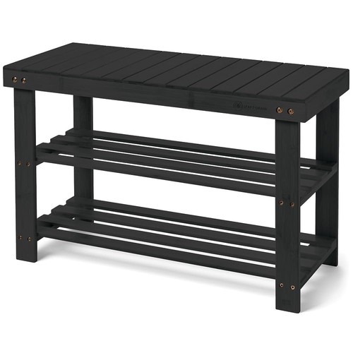 Bamboo Shoe Rack - Shoe Storage Bench for Front Door Entrance – Entryway Benc...