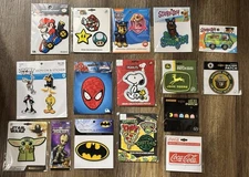 Lot Of 24 Kids Cartoons Stick On Iron On Patches Mario Looney Tunes TMNT Peanuts