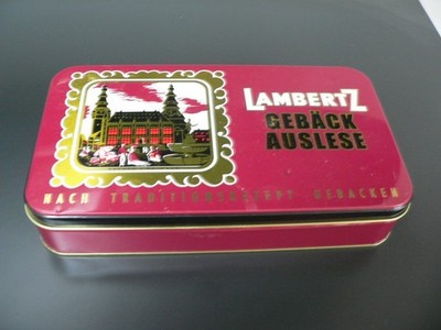 Lambertz Aachen alte leere Motiv Blechdose; Vintage