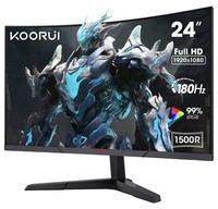 KOORUI 24 Inch Gaming Monitor, 180Hz Curved Monitors, FHD 1080P VA 1ms 1500R ...