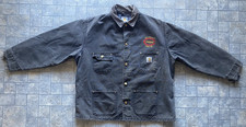 Carhartt C01 BLK Chore Barn Coat Jacket Blanket Lined Company Embroidery Size 50