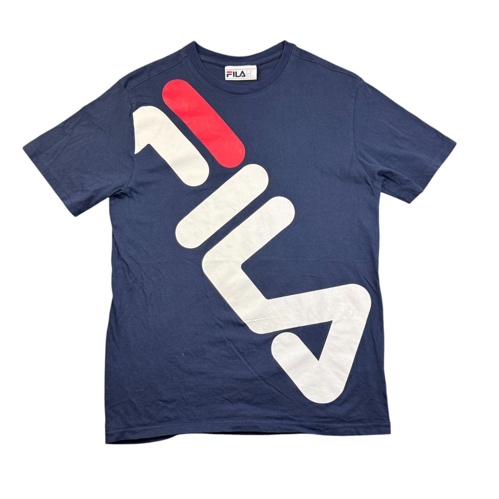 T shirt Fila media uomo blu manica corta sport logo ortografico maglietta fitness
