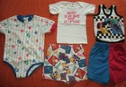 Baby Boy Clothes Size 24 months 5 Piece Bundle Lot sports shorts tank tee romper — photo 1