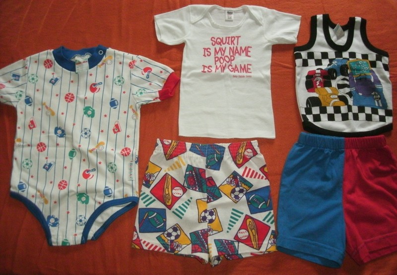 Baby Boy Clothes Size 24 months 5 Piece Bundle Lot sports shorts tank tee romper