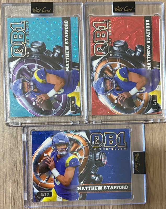 2026 Wild Card QB1 (Lot Of 3) - Matthew Stafford 1/3, 1/8, 3/10 - Rams
