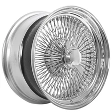 18x8" LA Wire Wheels Standard 100-Spoke Straight Lace Chrome Rims (B02)