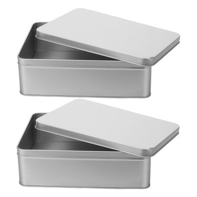 2 Pcs Snack Containers Box Tinplate Tiramisu Packaging Small Cookie Empty