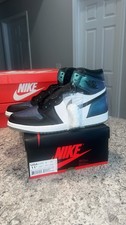 Jordan 1 HIGH Black/Black- Metallic Silver Noir/Argent 11.5 (Chameleon) 555088