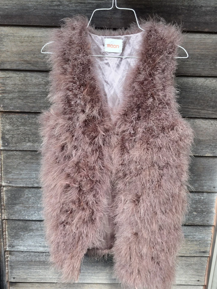 Mujeres 100% Real Pluma de Avestruz Pequeño Chaleco Boda Fiesta Bolero Marca Luna Foto 2 de 4