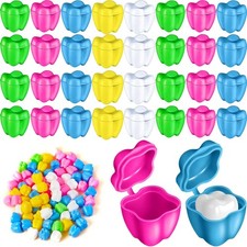 Taiyin 150 Pcs Colorful Tooth Savers Box, Plastic Tooth Holders Bulk for Boys Gi