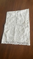 VINTAGE HAND EMBROIDERED BABY's PILLOWCASE/SHAM WHITE ON WHITE 16  x11  
