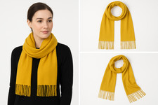 Yellow Pashmina Winter Scarf 6 Ft Long