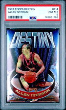1997 Topps Chrome Destiny Allen Iverson PSA 8 NM-MT 76ers Card #D14    cc59