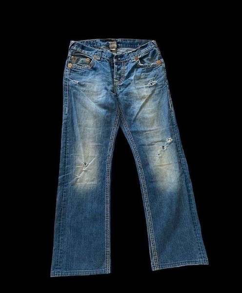 Men True Religion Jeans Grey Denim 36