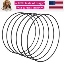 6 Pack Black Metal Hoops, 8 Inch Metal Rings for Making Wedding Wreath, Dream...
