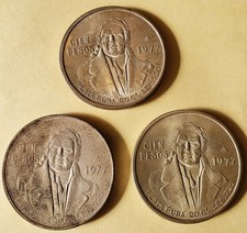 1977 Mexico 100 Pesos Silver Coins Ley .720 KM  483 - LOT 3 Pcs.