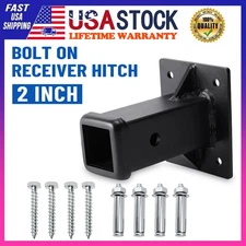 Bolt-On Trailer Hitch Receiver Tube 2" Hitch Wall Mounted for Lawn Tractor Mower