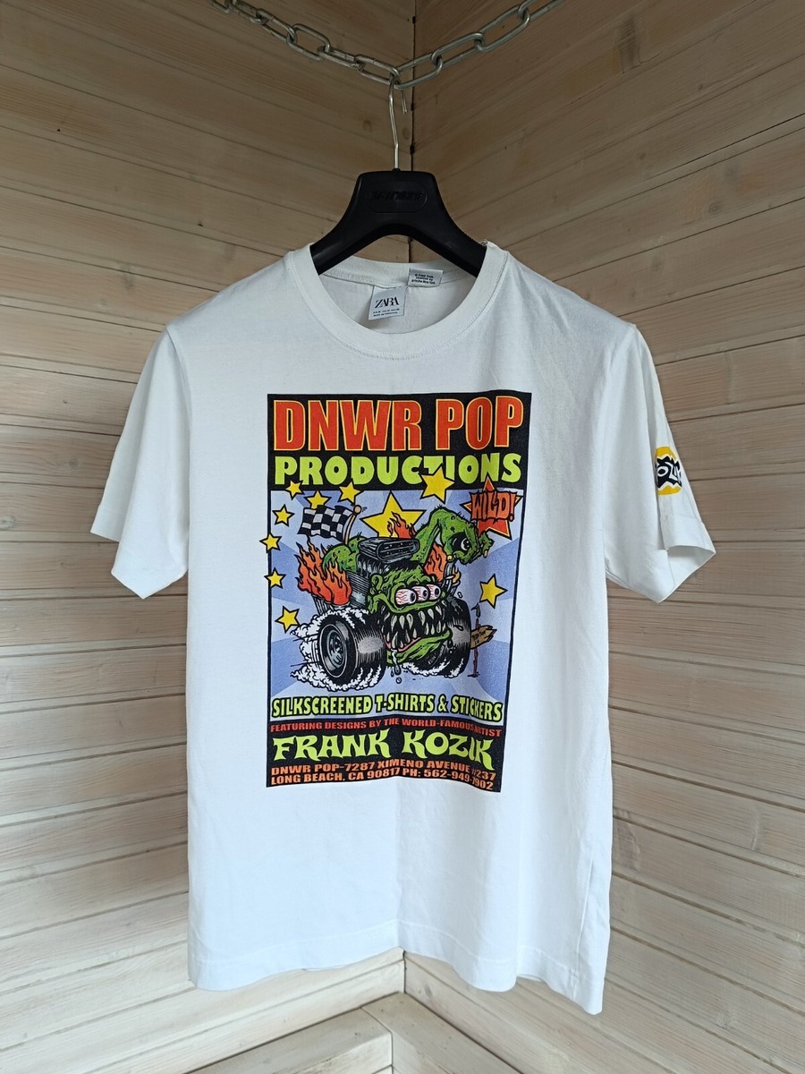 Frank Kozik Zara Graphic Tee Rock Punk Grunge Hype Size M White | eBay