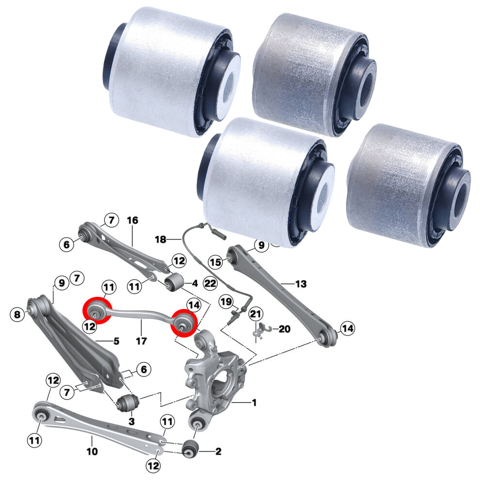 Boccola Braccio Controllo Inferiore Posteriore Per BMW Serie 3 E90 - VOLLSUN 33326792553 - Foto 6