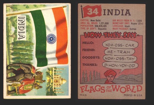 1956 Flaggen der Welt Vintage Sammelkarten Sie wählen Singles #1-#80 Topps - Bild 40 von 75
