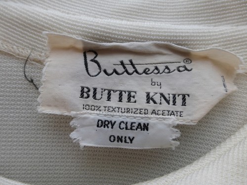 Cappotto doppio petto vintage anni '60 mod lavorato a maglia bianca di Butessa - Foto 5 di 6
