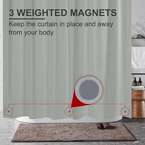 72x78Inch Grey Shower Curtain Liner Waterproof PEVA Shower Curtains for Bathroom - Picture 6 of 9