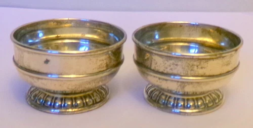 Pair STERLING SILVER SALT CELLARS  #1103  RLB  Rogers Lunt Bowlen Nut Dish Bowl