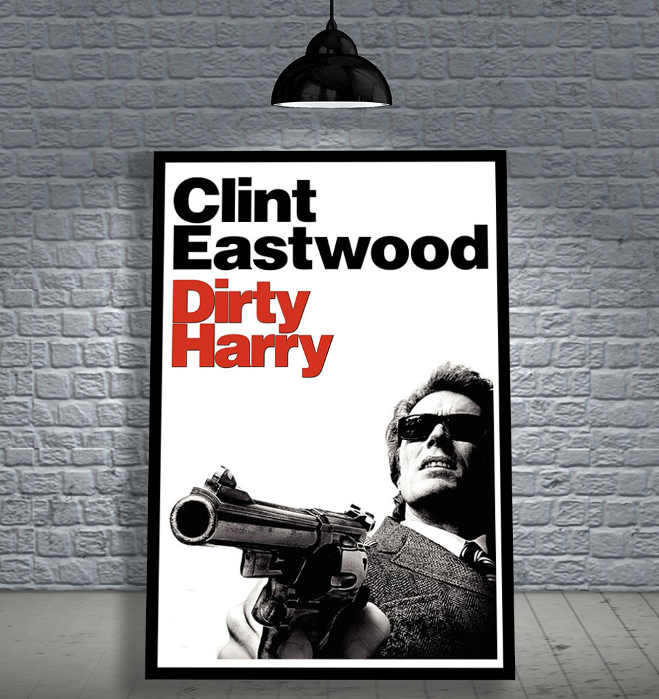 DIRTY HARRY 1971 CLINT EASTWOOD FRAMED MOVIE POSTER PRINT CINEMA A1 & 60CMX40CM