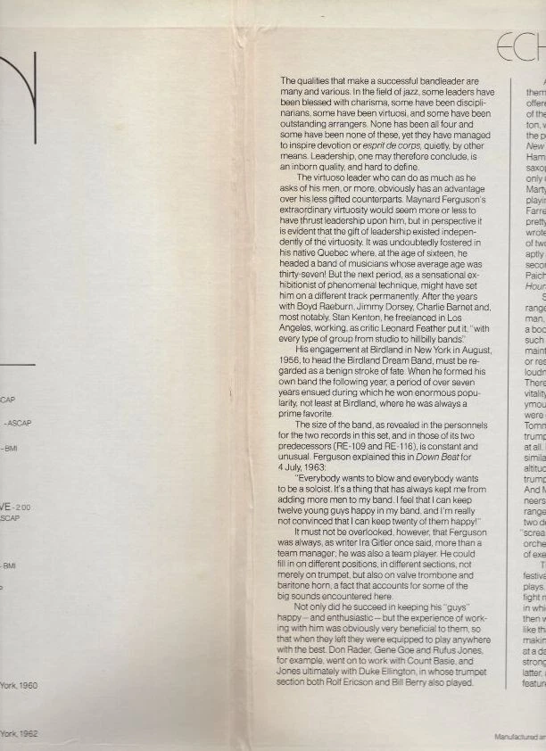 Maynard Ferguson - Echoes Of An Era '61/Si Si M.F. 2x Vinyl LP - Image 4 of 4