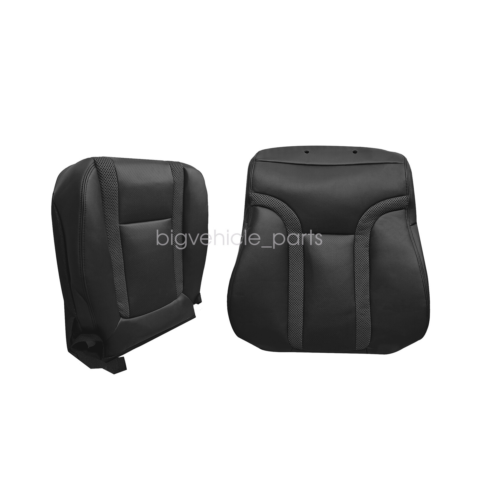 Both Leather Seat Cover & Headrest Cover Black For 10-14 Ford F-150 Raptor SVT