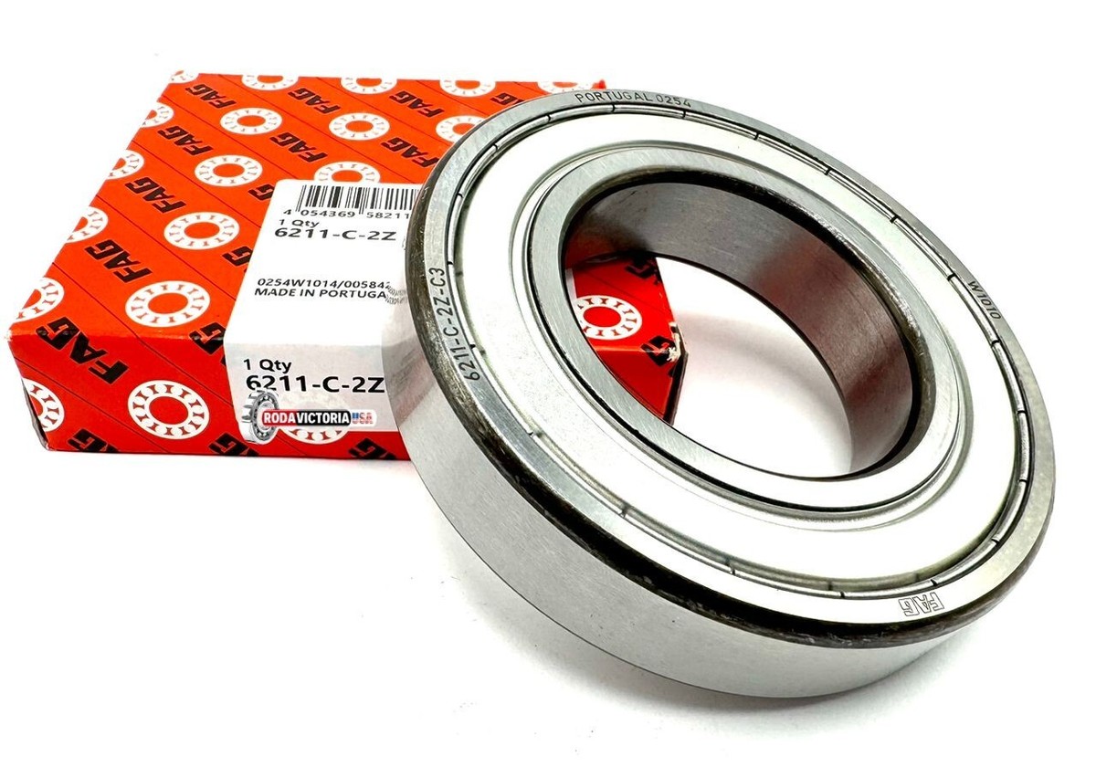 FAG 6211 ZZ C3 DEEP GROOVE BALL BEARING, METAL SHIELDED 55x100x21