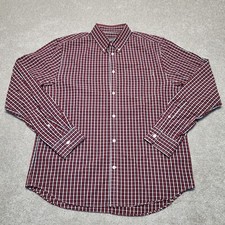 Old Navy Shirt Mens Large Red Plaid Button Down Long Sleeve