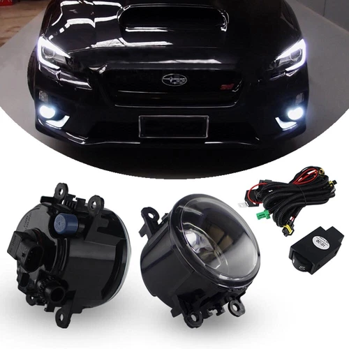 Clear Lens Fog Lights w/ Bulbs & Switch Harness Kit For 2015-2017 Subaru WRX