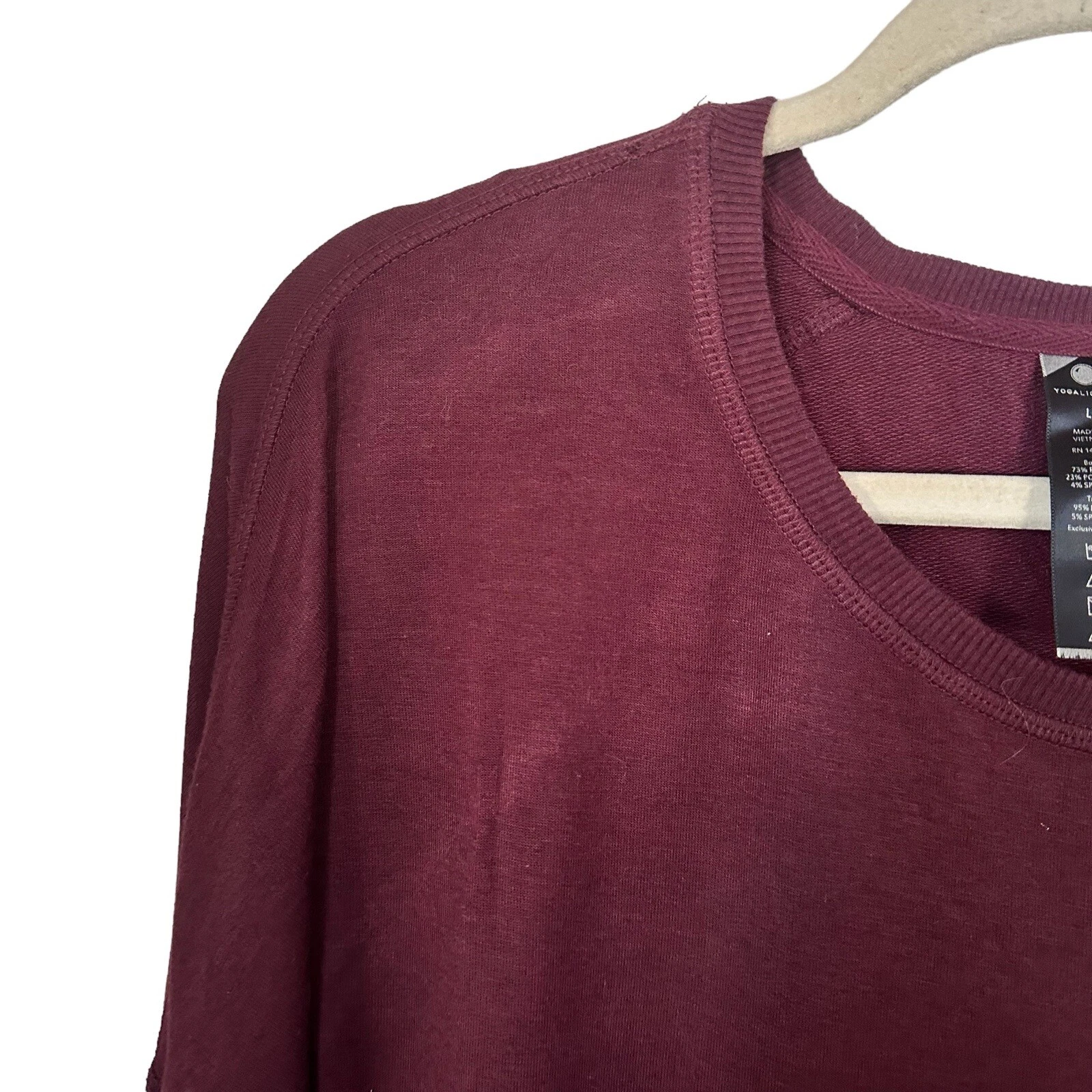 yogalicious long sleeve zip hem pullover thumb hole sweater