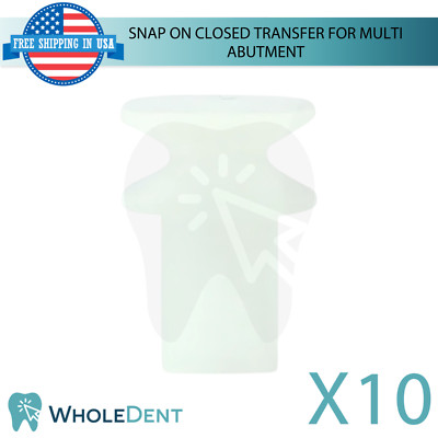 10X Dental Plastic Snap On Closed Tray Transfer For Multi Unit 1.4mm System