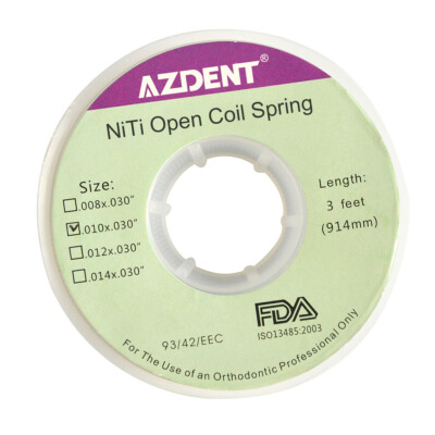 AZDENT Orthodontic NITI Open Coil Spring 0.010 X 0.030 Inch - 914mm Length