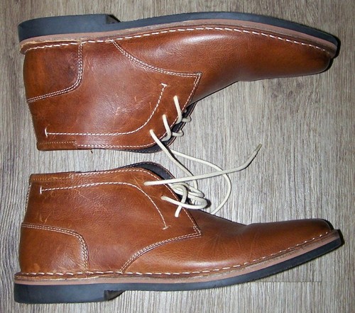 Steve Madden Mens SZ 9 Harken P-IKON 247 Cognac Brown Ankle Boots Chukka Leather - Picture 11 of 15